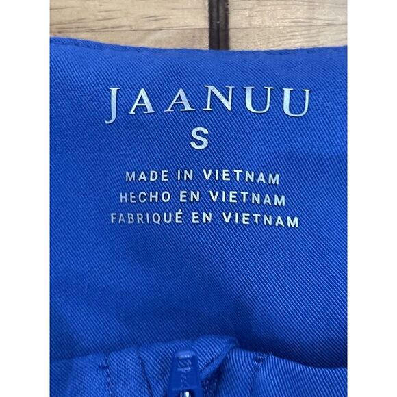 Jaanuu Princess Full Zip Scrub Top in Royal Blue Size Small - Picture 5 of 9